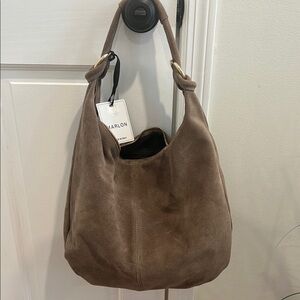 Brown Suede Hobo Bag
